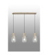 Hudson Linear Pendant 3 Light Adjustable E27 Light Gold/Clear Wide Line Glass-11