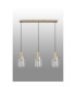 Hudson Linear Pendant 3 Light Adjustable E27 Light Gold/Clear Wide Line Glass-12