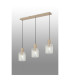 Hudson Linear Pendant 3 Light Adjustable E27 Light Gold/Frosted/Clear Wide Line Glass-3