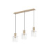Hudson Linear Pendant 3 Light Adjustable E27 Light Gold/Frosted/Clear Wide Line Glass-4
