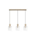 Hudson Linear Pendant 3 Light Adjustable E27 Light Gold/Frosted/Clear Wide Line Glass-6