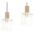 Hudson Linear Pendant 3 Light Adjustable E27 Light Gold/Frosted/Clear Wide Line Glass-8