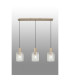 Hudson Linear Pendant 3 Light Adjustable E27 Light Gold/Frosted/Clear Wide Line Glass-10
