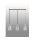 Hudson Linear Pendant 3 Light Adjustable E27 Light Gold/Frosted/Clear Wide Line Glass-11