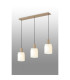 Hudson Linear Pendant 3 Light Adjustable E27 Light Gold/Gloss White Wide Line Glass-3