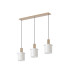 Hudson Linear Pendant 3 Light Adjustable E27 Light Gold/Gloss White Wide Line Glass-4