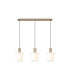 Hudson Linear Pendant 3 Light Adjustable E27 Light Gold/Gloss White Wide Line Glass-5