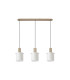 Hudson Linear Pendant 3 Light Adjustable E27 Light Gold/Gloss White Wide Line Glass-6