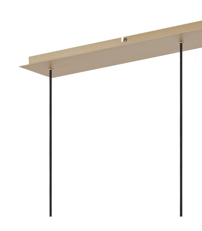 Hudson Linear Pendant 3 Light Adjustable E27 Light Gold/Gloss White Wide Line Glass-7