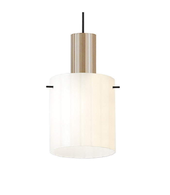 Hudson Linear Pendant 3 Light Adjustable E27 Light Gold/Gloss White Wide Line Glass-9