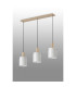 Hudson Linear Pendant 3 Light Adjustable E27 Light Gold/Gloss White Wide Line Glass-10