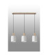 Hudson Linear Pendant 3 Light Adjustable E27 Light Gold/Gloss White Wide Line Glass-12