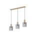 Hudson Linear Pendant 3 Light Adjustable E27 Light Gold/Smoke Wide Line Glass-1