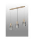 Hudson Linear Pendant 3 Light Adjustable E27 Light Gold/Smoke Wide Line Glass-3