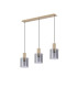 Hudson Linear Pendant 3 Light Adjustable E27 Light Gold/Smoke Wide Line Glass-4
