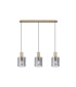 Hudson Linear Pendant 3 Light Adjustable E27 Light Gold/Smoke Wide Line Glass-5
