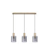 Hudson Linear Pendant 3 Light Adjustable E27 Light Gold/Smoke Wide Line Glass-6