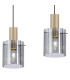 Hudson Linear Pendant 3 Light Adjustable E27 Light Gold/Smoke Wide Line Glass-8