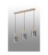 Hudson Linear Pendant 3 Light Adjustable E27 Light Gold/Smoke Wide Line Glass-9