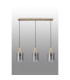 Hudson Linear Pendant 3 Light Adjustable E27 Light Gold/Smoke Wide Line Glass-11