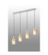 Hudson Linear Pendant 4 Light Adjustable E27 Beige Stone/Amber Narrow Line Glass-3