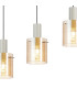 Hudson Linear Pendant 4 Light Adjustable E27 Beige Stone/Amber Narrow Line Glass-8