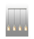 Hudson Linear Pendant 4 Light Adjustable E27 Beige Stone/Amber Narrow Line Glass-10
