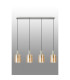 Hudson Linear Pendant 4 Light Adjustable E27 Beige Stone/Amber Narrow Line Glass-11