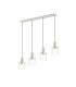 Hudson Linear Pendant 4 Light Adjustable E27 Beige Stone/Clear Narrow Line Glass-1