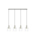 Hudson Linear Pendant 4 Light Adjustable E27 Beige Stone/Clear Narrow Line Glass-5
