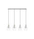 Hudson Linear Pendant 4 Light Adjustable E27 Beige Stone/Clear Narrow Line Glass-6