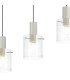 Hudson Linear Pendant 4 Light Adjustable E27 Beige Stone/Clear Narrow Line Glass-8