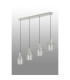 Hudson Linear Pendant 4 Light Adjustable E27 Beige Stone/Clear Narrow Line Glass-9
