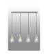 Hudson Linear Pendant 4 Light Adjustable E27 Beige Stone/Clear Narrow Line Glass-10