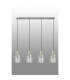 Hudson Linear Pendant 4 Light Adjustable E27 Beige Stone/Clear Narrow Line Glass-11
