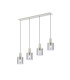 Hudson Linear Pendant 4 Light Adjustable E27 Beige Stone/Smoke Narrow Line Glass-1