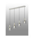 Hudson Linear Pendant 4 Light Adjustable E27 Beige Stone/Smoke Narrow Line Glass-3