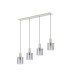 Hudson Linear Pendant 4 Light Adjustable E27 Beige Stone/Smoke Narrow Line Glass-4