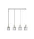 Hudson Linear Pendant 4 Light Adjustable E27 Beige Stone/Smoke Narrow Line Glass-5
