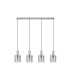 Hudson Linear Pendant 4 Light Adjustable E27 Beige Stone/Smoke Narrow Line Glass-6