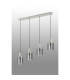 Hudson Linear Pendant 4 Light Adjustable E27 Beige Stone/Smoke Narrow Line Glass-9