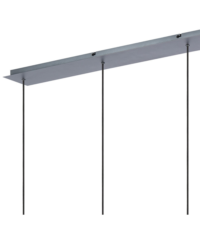 Hudson Linear Pendant 4 Light Adjustable E27 Dark Grey/Amber Narrow Line Glass-7