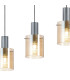 Hudson Linear Pendant 4 Light Adjustable E27 Dark Grey/Amber Narrow Line Glass-8