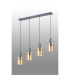 Hudson Linear Pendant 4 Light Adjustable E27 Dark Grey/Amber Narrow Line Glass-9