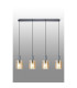 Hudson Linear Pendant 4 Light Adjustable E27 Dark Grey/Amber Narrow Line Glass-10