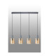 Hudson Linear Pendant 4 Light Adjustable E27 Dark Grey/Amber Narrow Line Glass-11