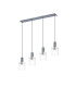 Hudson Linear Pendant 4 Light Adjustable E27 Dark Grey/Clear Narrow Line Glass-1