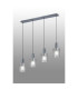 Hudson Linear Pendant 4 Light Adjustable E27 Dark Grey/Clear Narrow Line Glass-3