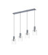 Hudson Linear Pendant 4 Light Adjustable E27 Dark Grey/Clear Narrow Line Glass-4