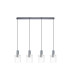 Hudson Linear Pendant 4 Light Adjustable E27 Dark Grey/Clear Narrow Line Glass-5